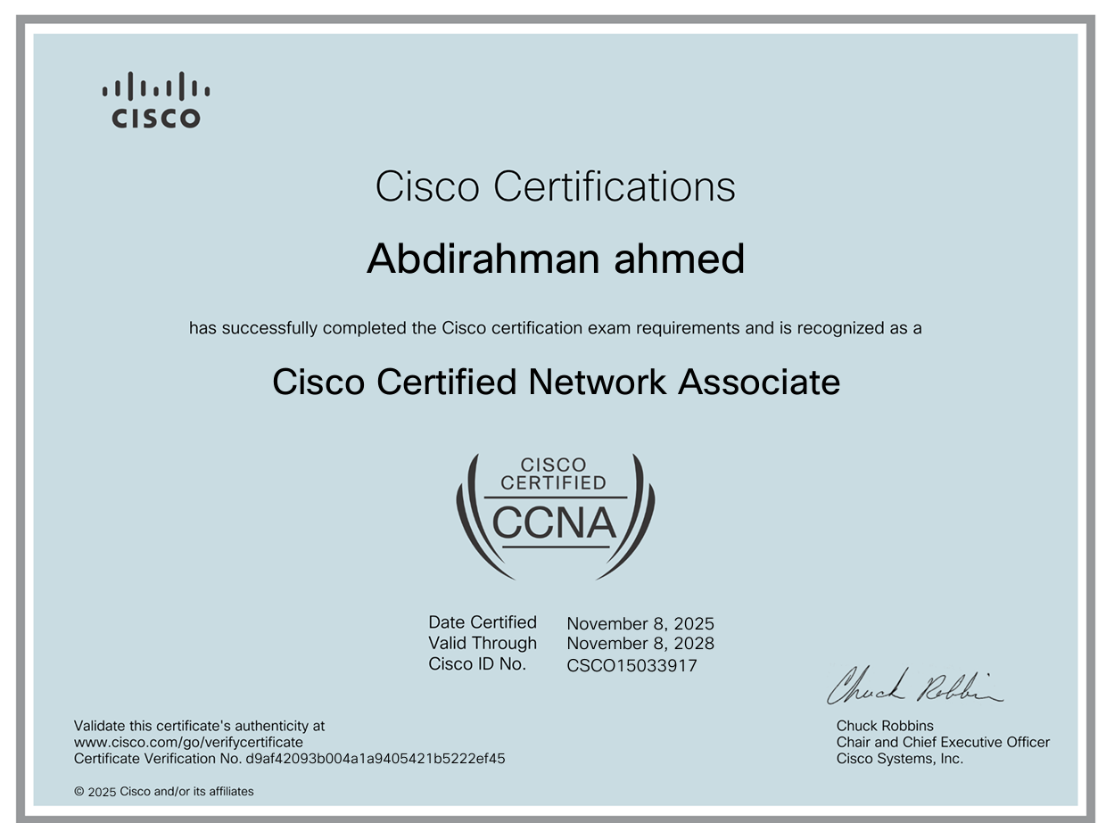 Cisco CCNA Certification - Ahmed